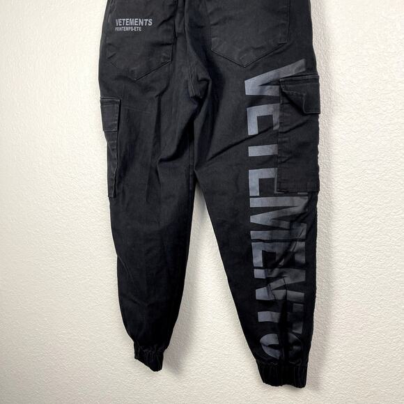 Vetements Jogger Mens Large Black Cargo Logo 2021 Hypebeast Streetwear - Picture 8 of 12